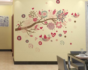 Bohemia Style Tree and Birds Wall Decal Vinyl Tree Art Stickers